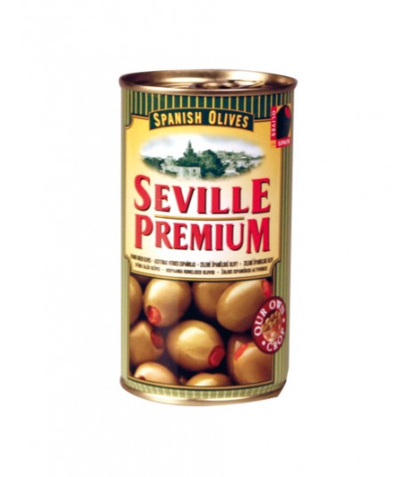 Seville Premium zelené olivy s papričkou PLECH 350 g